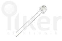 500 Adet HI-LED 4.8MM KIRMIZI 20MA MANTAR LED 90 DERECE