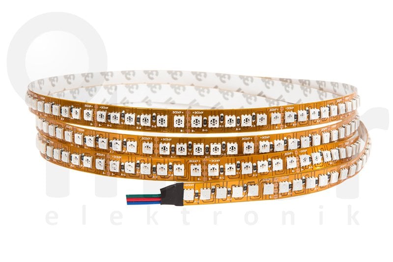 ŞERİT LED RGB ÜÇ ÇİP İÇ MEKAN 120 LED  24V 28.8W